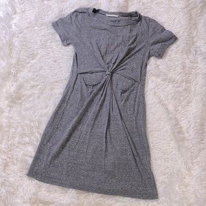 Fringe Gray Cut Out T-Shirt Dress Size Small